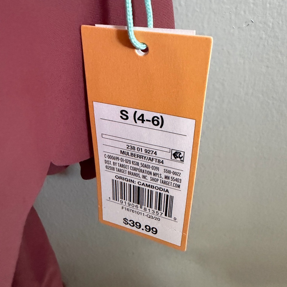 Kona Sol Mauve Scalloped One Piece Swimsuit Mauve Pink S New - Picture 3 of 7